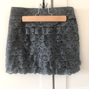 Gray Layered Lace Skirt